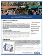 setra asl; pressure transducers; automotive; railway; brake testing; pressure sensing